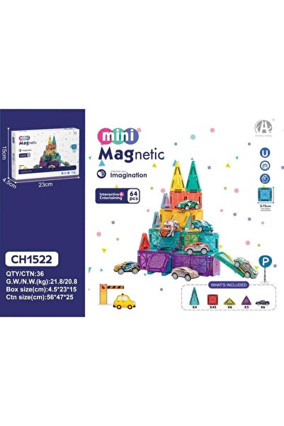 OYDAS CH1522 3.75CM Mini Magnetic Blok 64 PCS