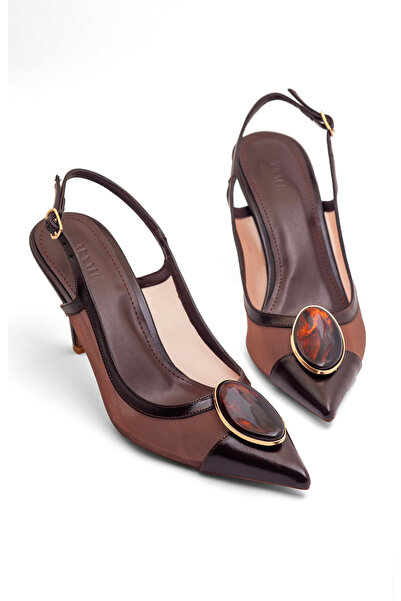 Mamito Ayakkabı Rsd 17235 Transparent Heeled Shoes with Buckle Detail