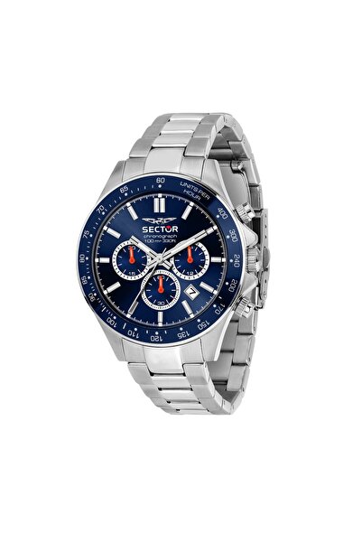Sector Ceas 230 Cronograf, inox argintiu, cadran albastru, carcasa 43mm, R327...