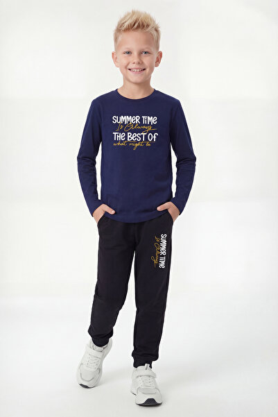 FYK COLLECTİON Zero Neck Sweatshirt with Elastic Cuffs, Printed Long Sleeve B...