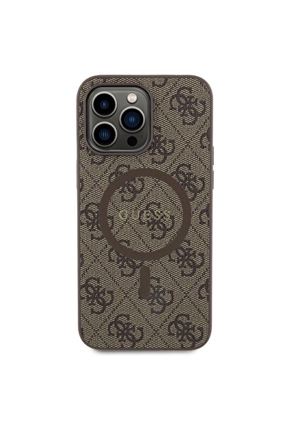Guess 4G Leather MagSafe Case for iPhone 13/13 Pro - Brown