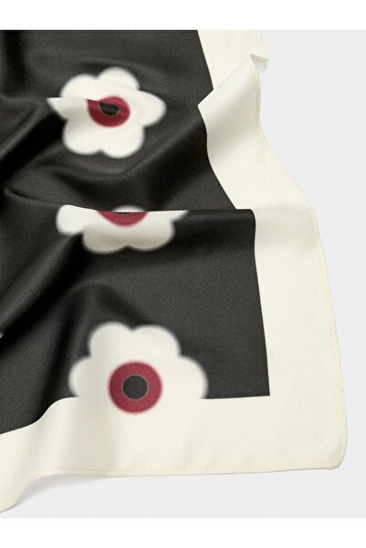 PARFOIS Kadın Saten Kare Desenli Fular