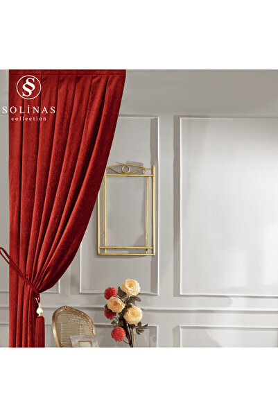Solinas Collection Verona Tile 1X3 Dense Pleat and Background Curtain with Br...