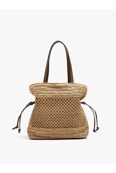 PARFOIS Kadın Hasır Desenli Shopper Çanta