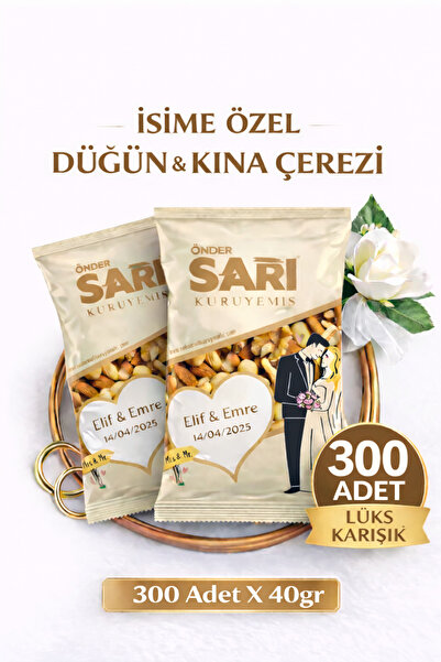 Önder Sarı Kuruyemiş Lüks Karışık Düğün Ve Kına Çerezi Kişiselleştirebilir Ku...
