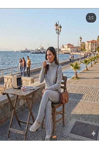 aryam butik Women's Camisole Değaje Collar Bottom-Top Set - Soft Textured