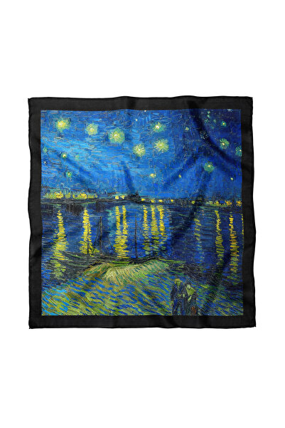 Sultan İpek Sanatsal Desenli Fular / Bandana 50x50cm