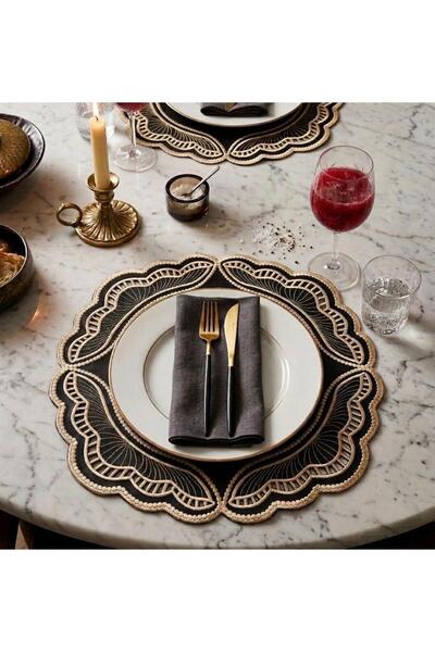 İNCİ ÇEYİZ 1 Piece of Faux Leather with Double-Sided Use and Embroidered Deta...