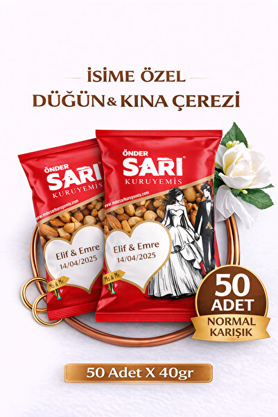 Önder Sarı Kuruyemiş Normal Karışık Düğün Ve Kına Çerezi Kişiselleştirebilir ...