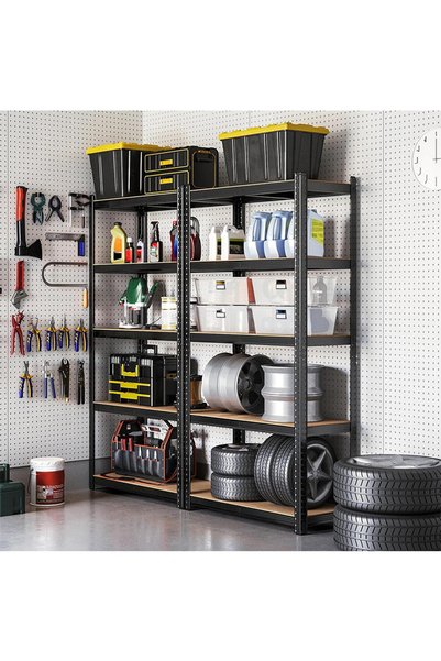 Pomefar 5-Tier Storage Shelves, Boltless Assembly Garage Storage, Adjustable Shelving Unit for Home
