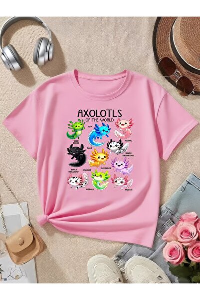 PixelWear تي شيرت أكسولوتلز للأطفال للجنسين كبير الحجم