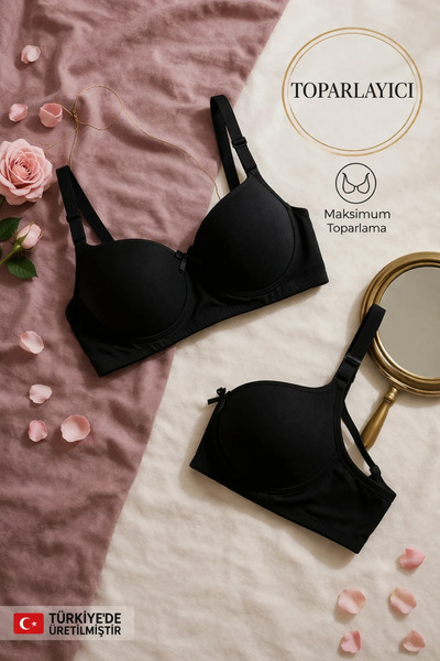 WINNERAIN Women's Black Gathering Unpadded Underwire Bra