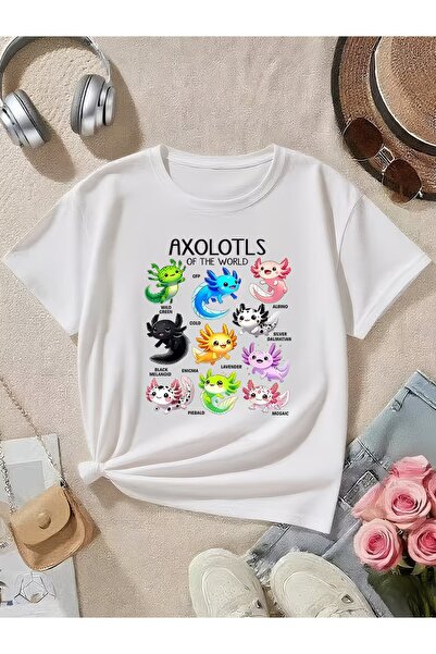 PixelWear تي شيرت أكسولوتلز للأطفال للجنسين كبير الحجم