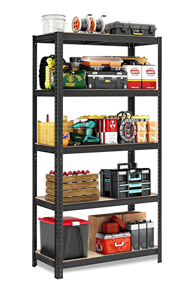 Pomefar 5-Tier Storage Shelves, Boltless Assembly Garage Storage, Adjustable ...