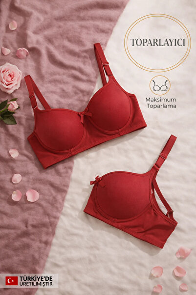 WINNERAIN Women's Red Gathering Unpadded Underwire Bra