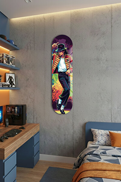 Decorita Cam Kaykay Tablo | Ay Yürüyüşçüsü - Michael Jackson | 80cm x 20cm