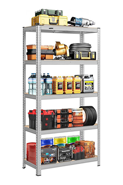 Pomefar 5-Tier Storage Shelves , Boltless Adjustable Shelving Unit, Garage St...