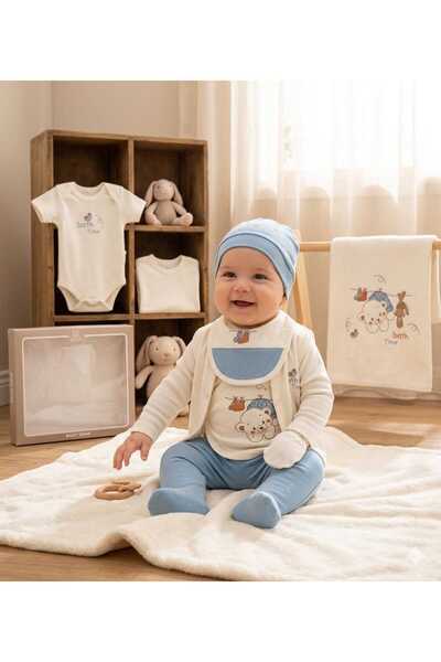 dressmix Erkek Bebek Hastane Çıkışı Kıyafeti Yeni Doğan Bebek Hediyesi 10 Par...