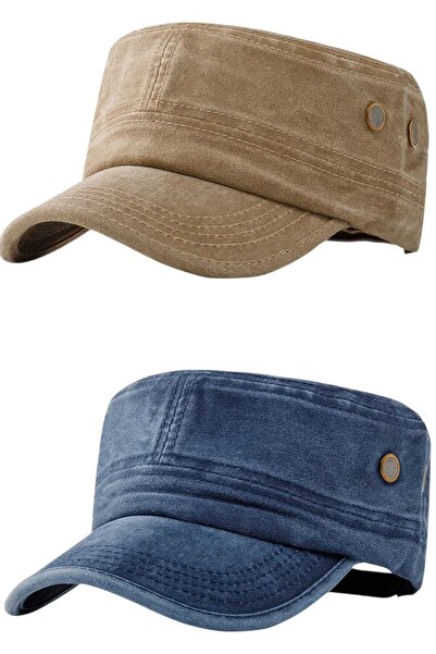 Uniquetrenders Unisex Vintage 100% Cotton Castro Cap Hat Set of 2