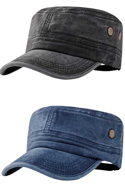 Uniquetrenders Unisex Vintage 100% βαμβακερό καπέλο Castro σετ 2 τεμαχίων