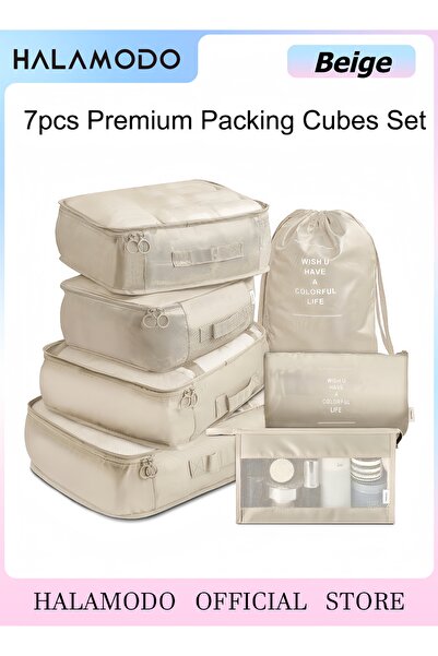 HALAMODO 7Pcs Premium Packing Cubes Set, Luggage Organizer for Suitcase, Trav...