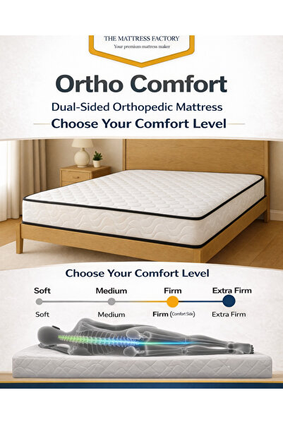 The Mattress Factory أورثو كومفورت - مرتبة دعم الظهر لتقويم العظام - مزيج من ...