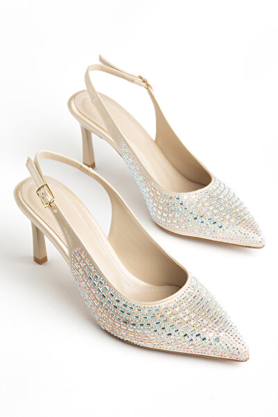 Sabella Moda Women's Stone Detailed Daily Comfortable Open Back Fabric Evenin...