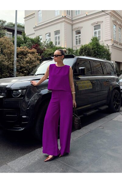 DRESSIFY WOMEN’S FASHION Women's wide leg pant and blouse aerobin fabric two-...