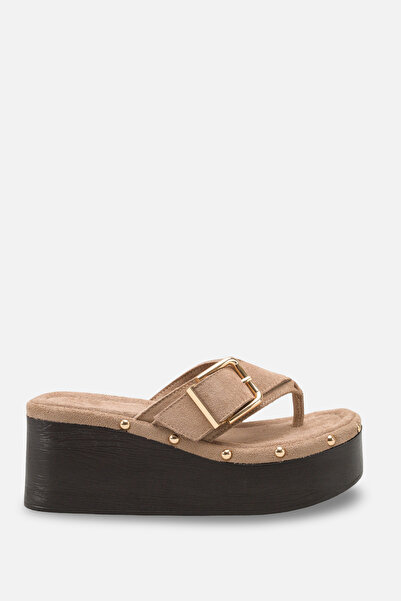 DELSOLERA Women's Suede Flip-Flops with Buckle Detail, Padded Sole, Daily Com...