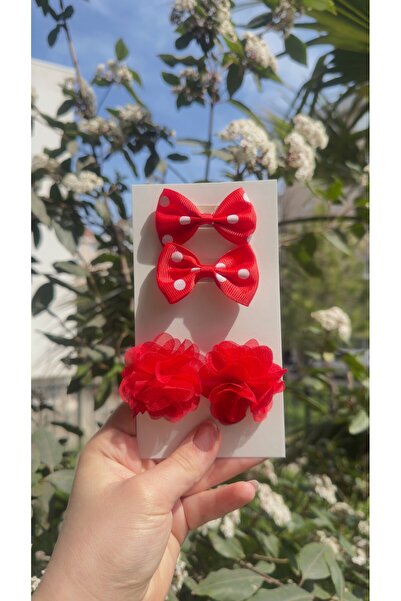 Toka Perisi Baby Red Flora Hair Clips (Non-Painful for Hair) Baby Hair Clips ...