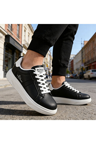 Tmall Men's sports shoes, made from faux leather, B4077, Black