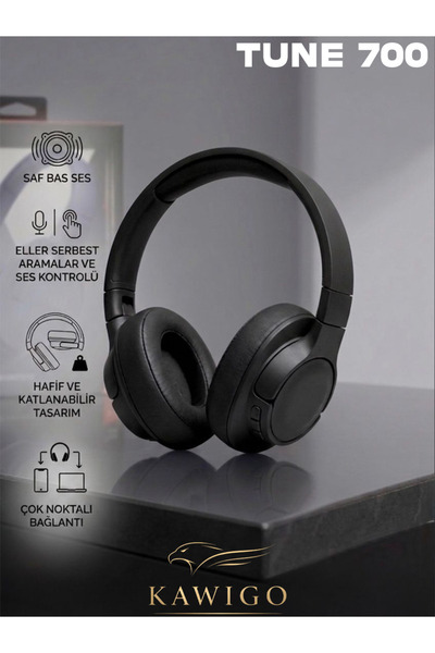 kawigo KW 700 Siyah Wireless Bluetooth Kulak Üstü Kulaklık