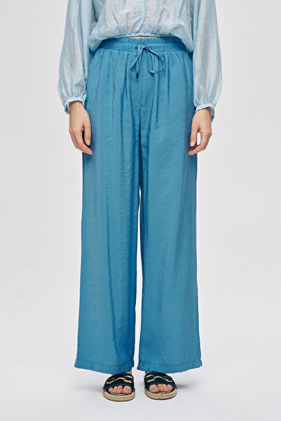 Orfeo Negro Women's Wide-Leg Straight Palazzo Trousers with Elastic Waist and...