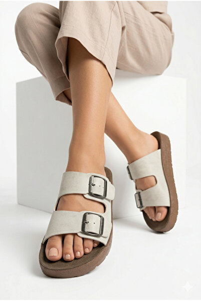 StWenn Women's Double Buckle Double Strap Comfortable Orthopedic Sole Daily U...