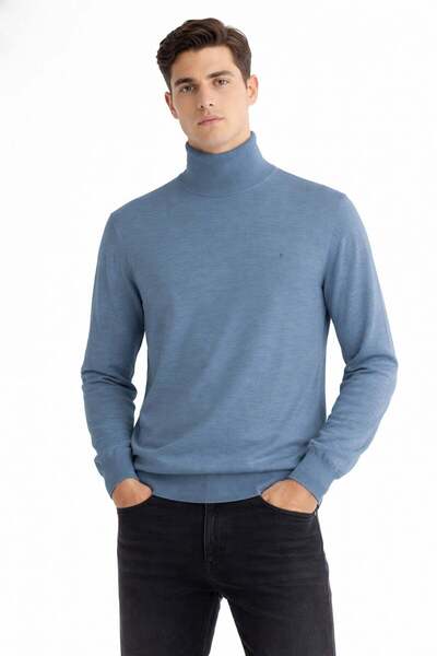 Giotelli سترة رجالية مصنوعة من مزيج الصوف باللون الأزرق