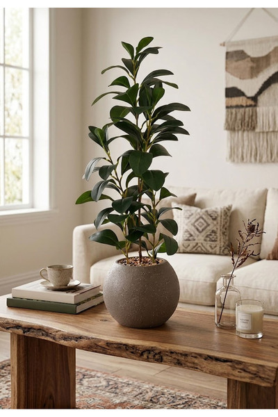 QAWAFIL HOME Artificial Lemon Paper Citrus Fruit with Round Plastic Base