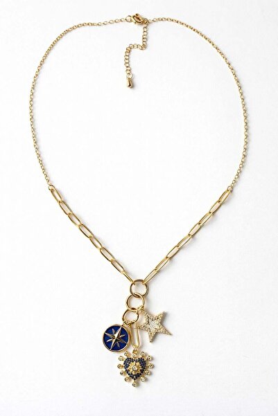Venus Design Steel Heart - Star Charm Necklace