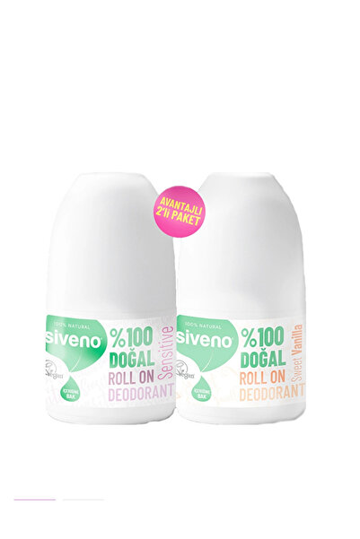 Siveno %100 Doğal Roll-on Deodorant 2 * 40 ml ( Sensitive +Sweet Vanilla )