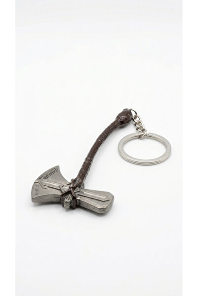 Alka Peluş Thor Çekiç (Mjolnir) Figürlü Anahtarlık – Marvel Temalı Metal Anah...