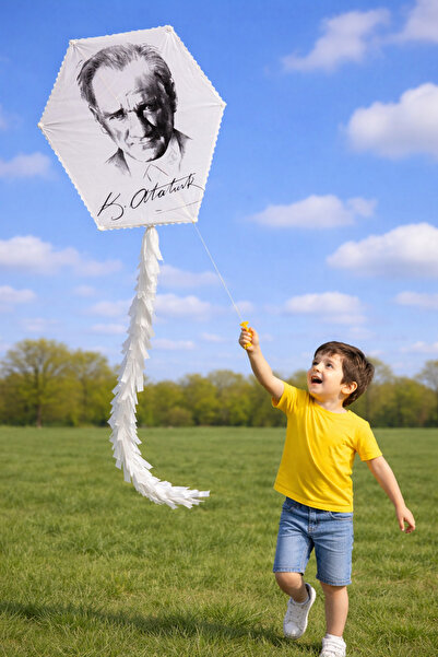 hak-iş oyuncak Atatürk Baskılı 50 Metre İpli Altıgen Uçurtma (72x76 cm)