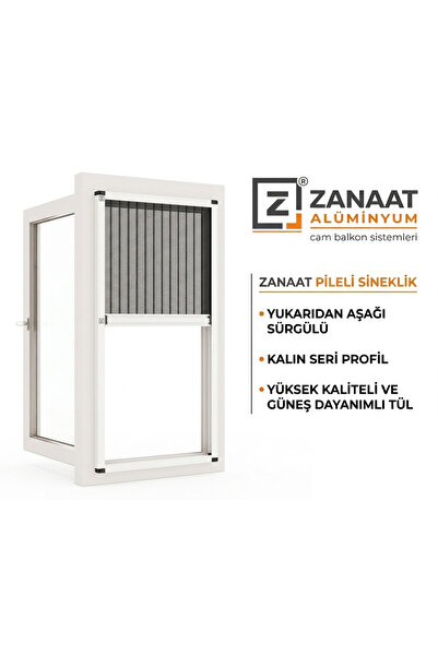 zanaat alüminyum PİLELİ SÜRGÜLÜ SİNEKLİK PENCERE UYKARDAN AŞAGI