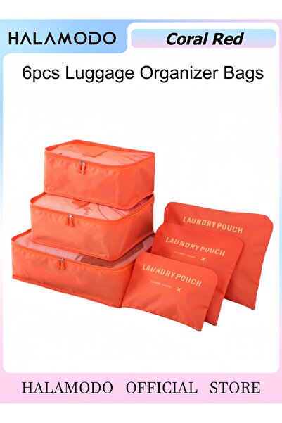 HALAMODO 6Pcs Luggage Organizer Bags, Travel Packing Cubes Set for Suitcase,C...
