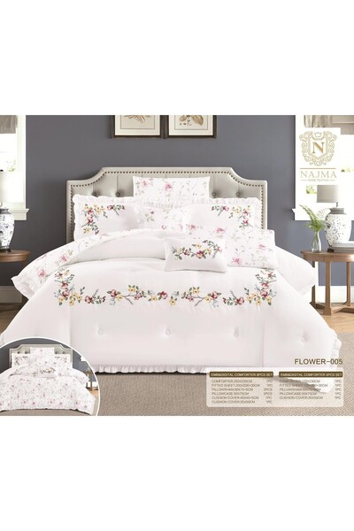 Barigo Nefren *Flowerflower Luxury Embroidered Tablecloth Set 8 Pieces