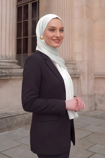Şehr-i Şal İstanbul Women's Rami Natural Shawl Plain Minimal Shawl Lightweight Breathable Hijab Shawl