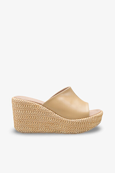 Cananın Pabuçları Opal Platform Straw Sole Women's Slippers