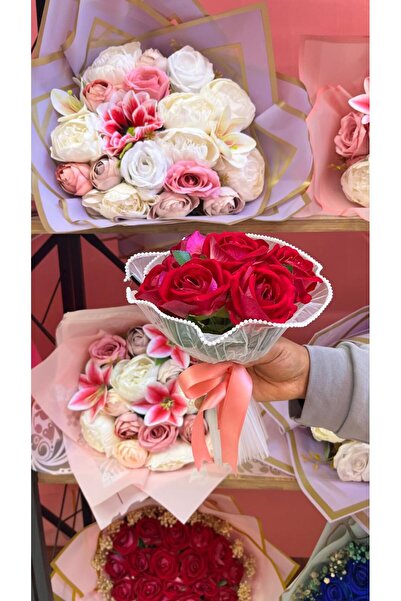 blackrosehediye KADİFE GÜL BUKETİ FIRFIRLI TÜLLÜ - GELİN ELİ - SEVGİLİYE HEDİ...