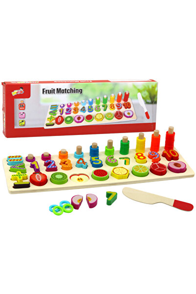 LEAN Educational sorting set wooden board learning math fruits