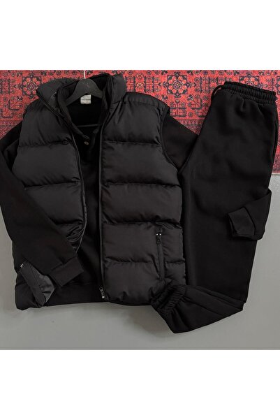 WENMİNG Men's 3 Threaded Tracksuit Set with Button Collar Vest, 3-Piece Full ...