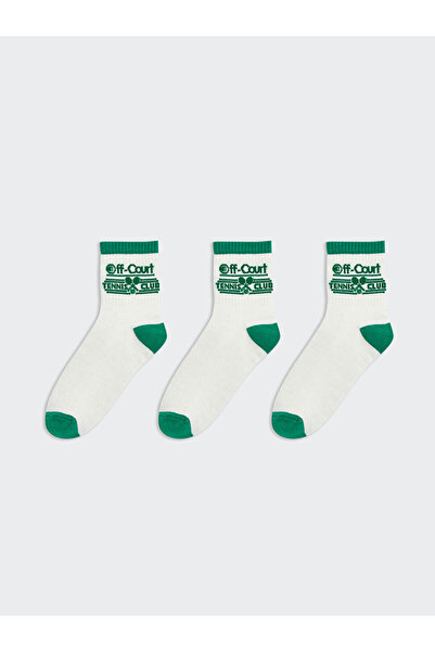 LC Waikiki Ecru Tennis Themed Women's Socks 3-Piece Set