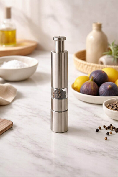 Lumindra Steel Manual Press Pepper and Salt Mill Durable Spice Grinder